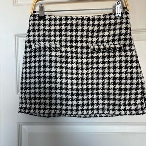 Mini Black and White A-Line Skirt for Work